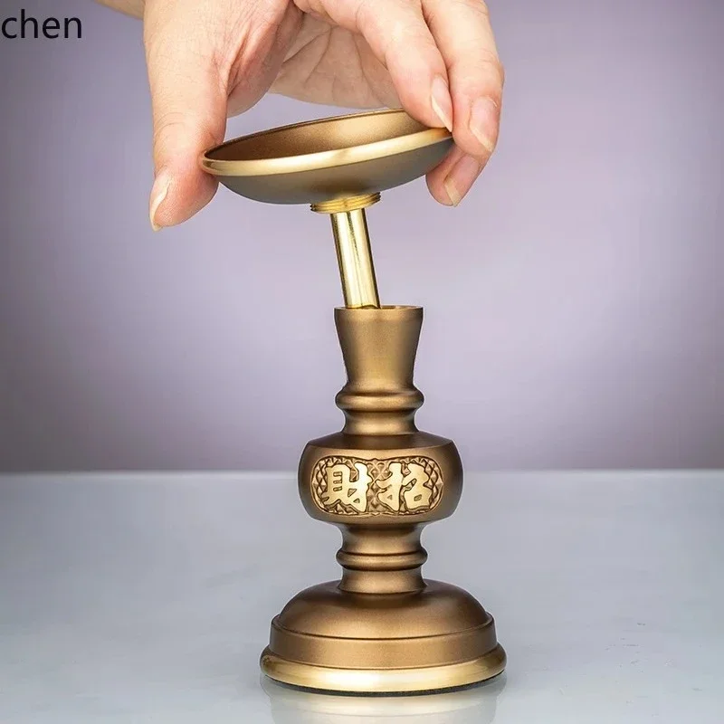 b11-7.2 Incense Burner Home Worship Three-Piece Set Pure Copper Candle Holder Copper Burner Incense Holder Indoor