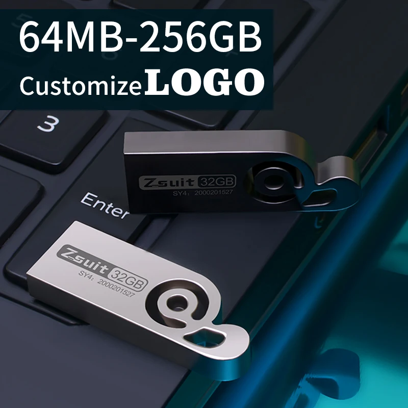 Novo 10 Pçs/lote Metal USB Flash Drive Pen Drives 4GB 16GB Pendrives 32GB 64GB Memory Stick 128GB U Disk Presente Livre LOGOTIPO Personalizado