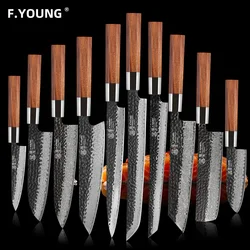 F.YOUNG Professional Kitchen Knives Damascus Steel Japanese Chef Knife Slicing Sashimi Utility Handmade Cooking Kitchen Utensils
