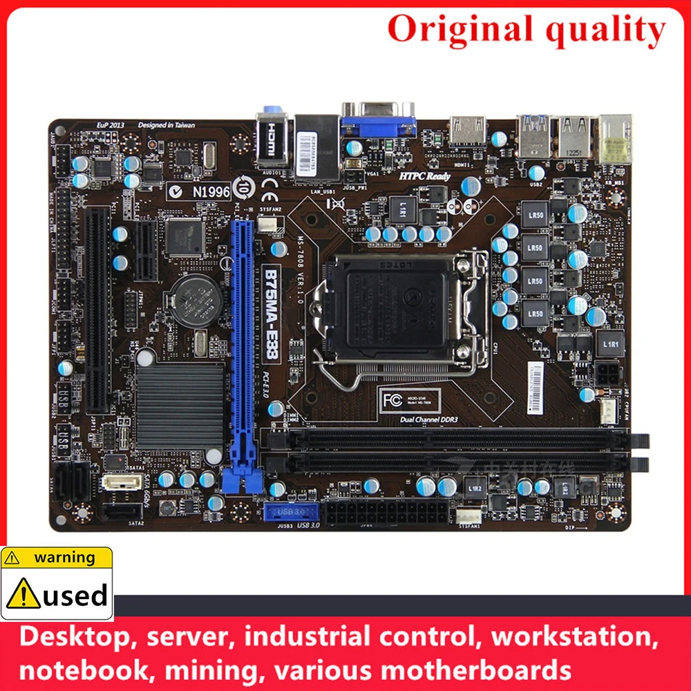 

For B75MA-E33 Motherboards LGA 1155 DDR3 16GB M-ATX For Intel B75 Desktop Mainboard SATA III USB3.0