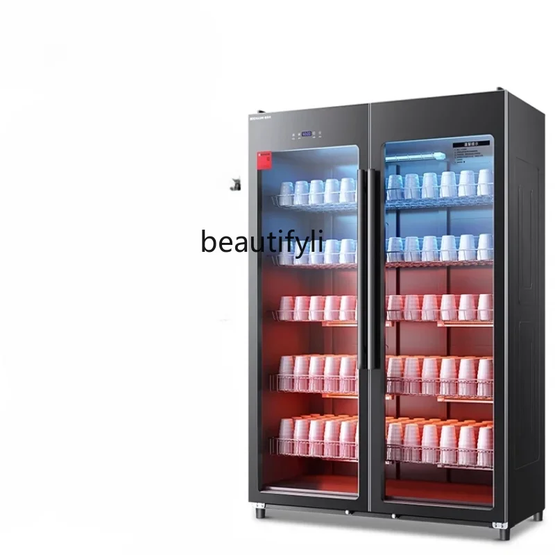 Commercial Sterilized Cupboard Catering Large Capacity Double Door Water Cup Vertical Bowl and Chopsticks Plate Cabinet