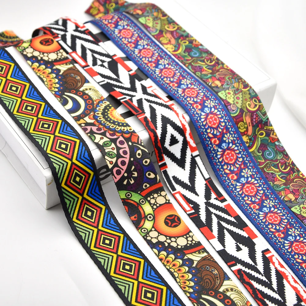 1 yard Vintage Ethnic Embroidery Jacquard Ribbon Webbing DIY Clothes Bag Accessories Embroidered Fabric Supplies (38mm/1.5inch)