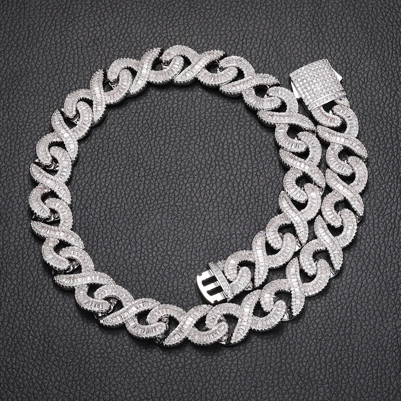 New 8-line Infinite Necklace 16mm Men's and Women's Hip Hop Trendy Cuban Necklace