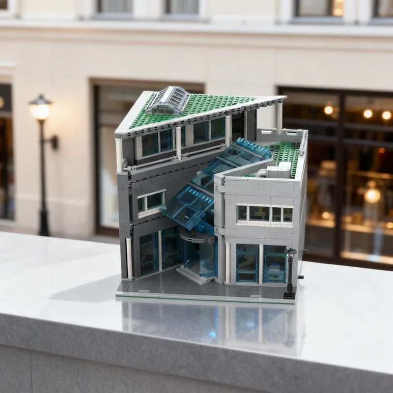 3082pcs MOC Modular Modern Library Streetscape Model Building Blocks DIY Gift Creative Collectible Display Decor Premium Adult