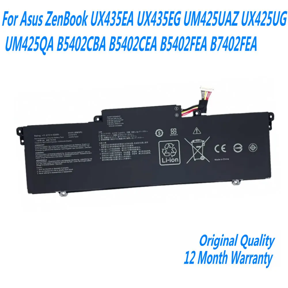 

New 11.61V C31N1914 Laptop Battery For Asus ZenBook UX435EA UX435EG UM425UAZ UX425UG UM425QA B5402CBA B5402CEA B5402FEA B7402FEA