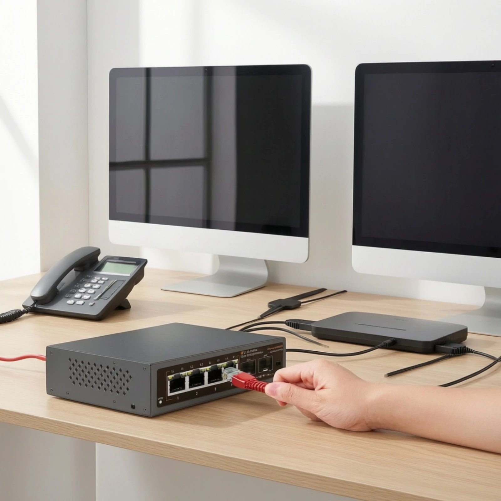 2.5G Ethernet Switch with SFP+ Uplink Ports High-Speed 2.5G Network Switch with SFP+ Ports Auto-Negotiation Sturdy