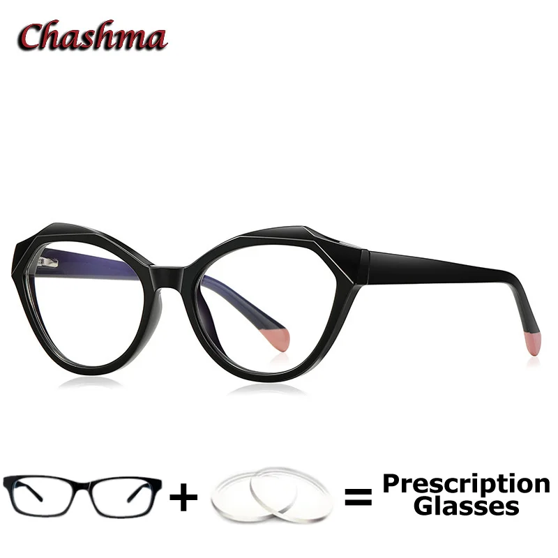 

Women Prescription Lenses Optical Myopia Glasses Cat Eye Anti Blue Ray Computer Working Progressive Eyewear with Spring Hinge