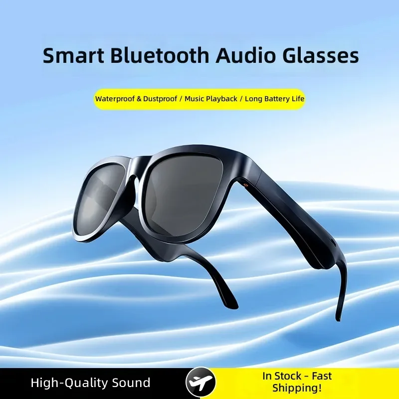 Wireless AI Smart Bluetooth Glasses Men Women Polarized UV Protection Sunglasses Open Ear Headphones for Driving Music Calls