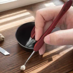 Crochet Hooks Sandalwood Handle Aluminium Crochet Knitting Sweater Needles Craft Home DIY Knitting Needles Sewing Tools
