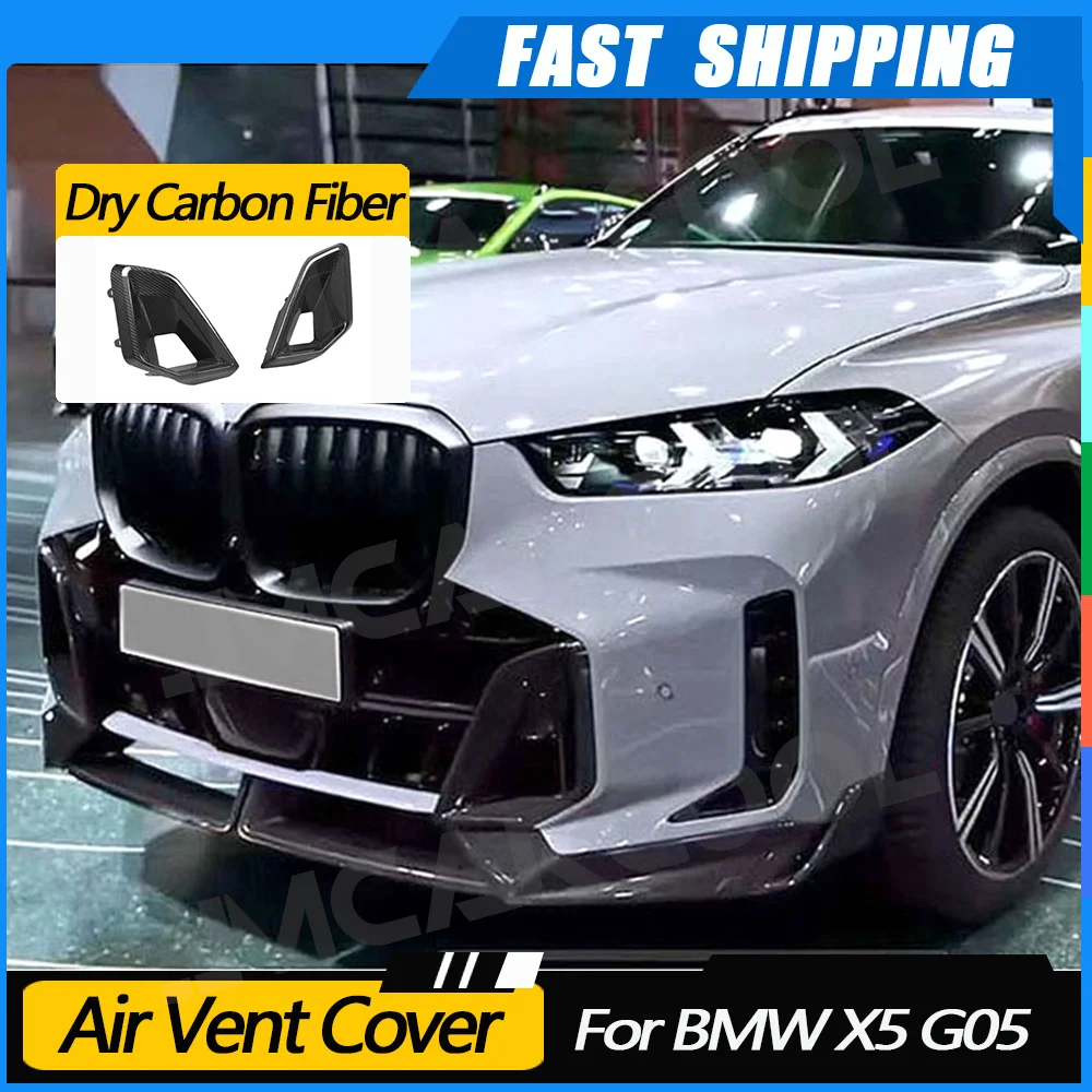 

JMCARCOOL сухой передний бампер из углеродного волокна, воздухозаборник, накладка, спойлер, сетка для противотуманной фары для BMW X5 G05 G18 LCI M Sport 2023+