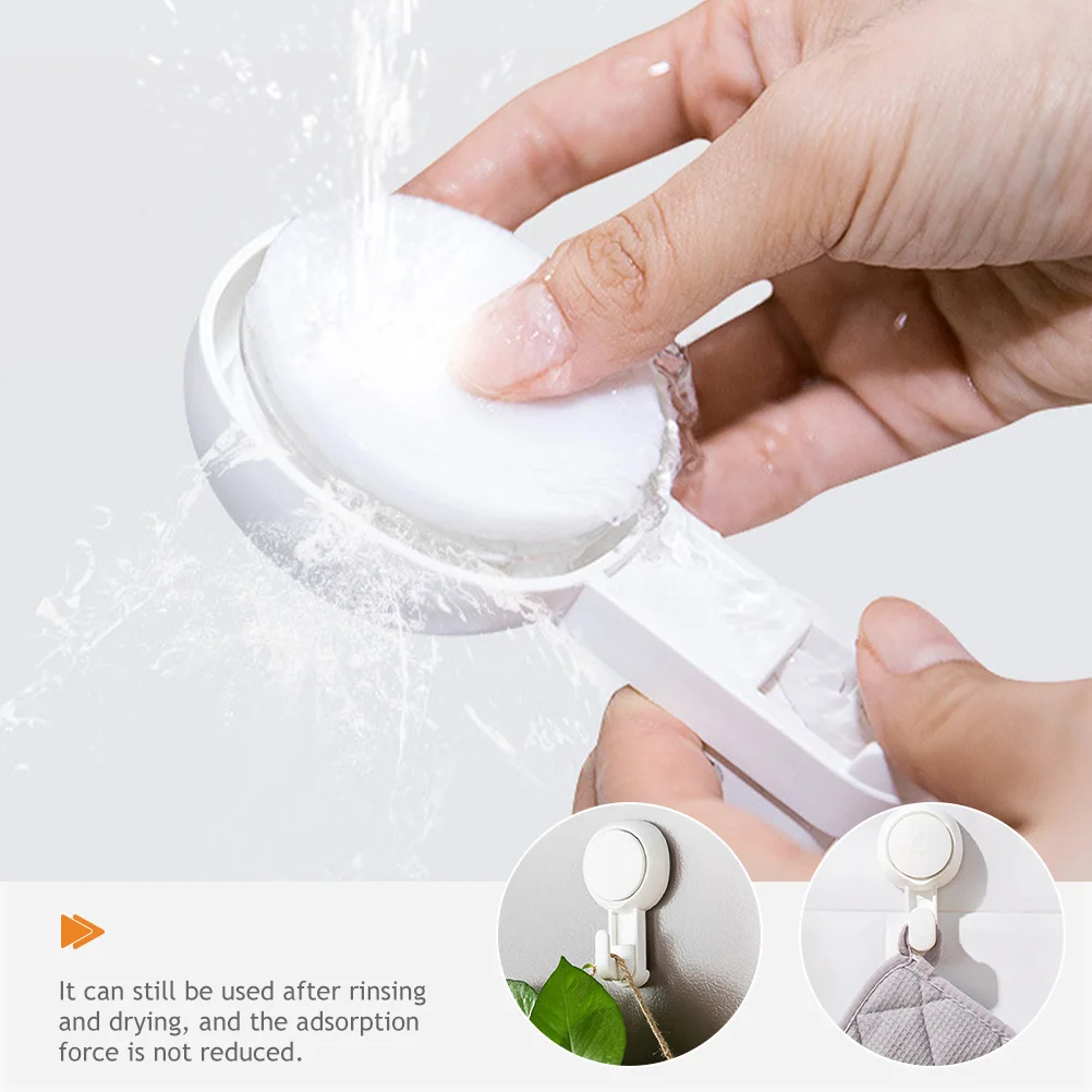 

4Pcs Suction Cup Hook Strong Adsorption Bathroom Shower Hanger No Drill Easy Install Wall Glass Tiles Multiple Surfaces