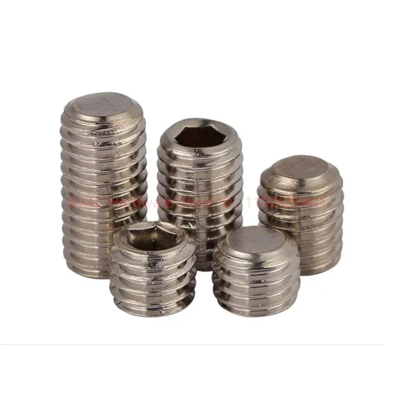 DIN913 304 Stainless Steel Allen Head Hex Hexagon Socket Flat Point End Grub Bolt Set Screw M1.6 M2 M2.5 M3 M4 M5 M6 M8 - M16