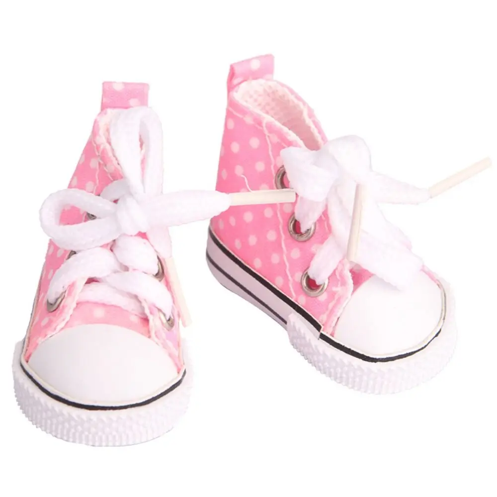 Handmade Cute Doll Mini Canvas Shoes Mini Kawaii Doll Casual Canvas Shoes Plastic 5CM Doll Sneakers Children Toy