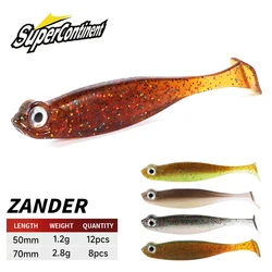 Supercontinent Shad T-tail Fishing Lures 5cm/7cm Fishing Soft Baits Silicone Artificial Swim Plastic Lure Wobblers
