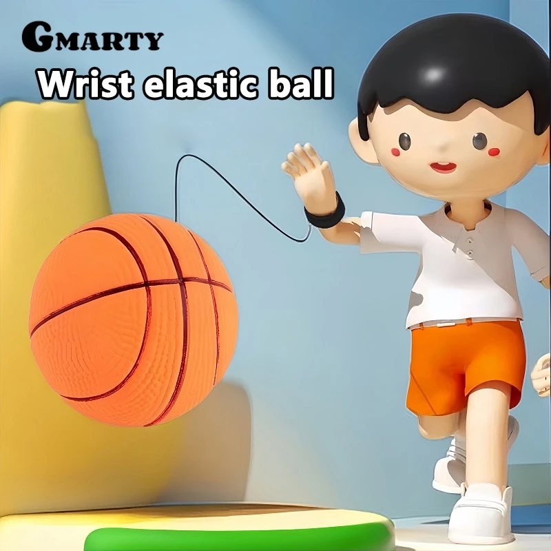 Wrist Return Ball Elasticity Rubber Ball For Wrist Exercise Hand Strengthening Outdoor Indoor Bouncy Ball Wristband Kids Toys