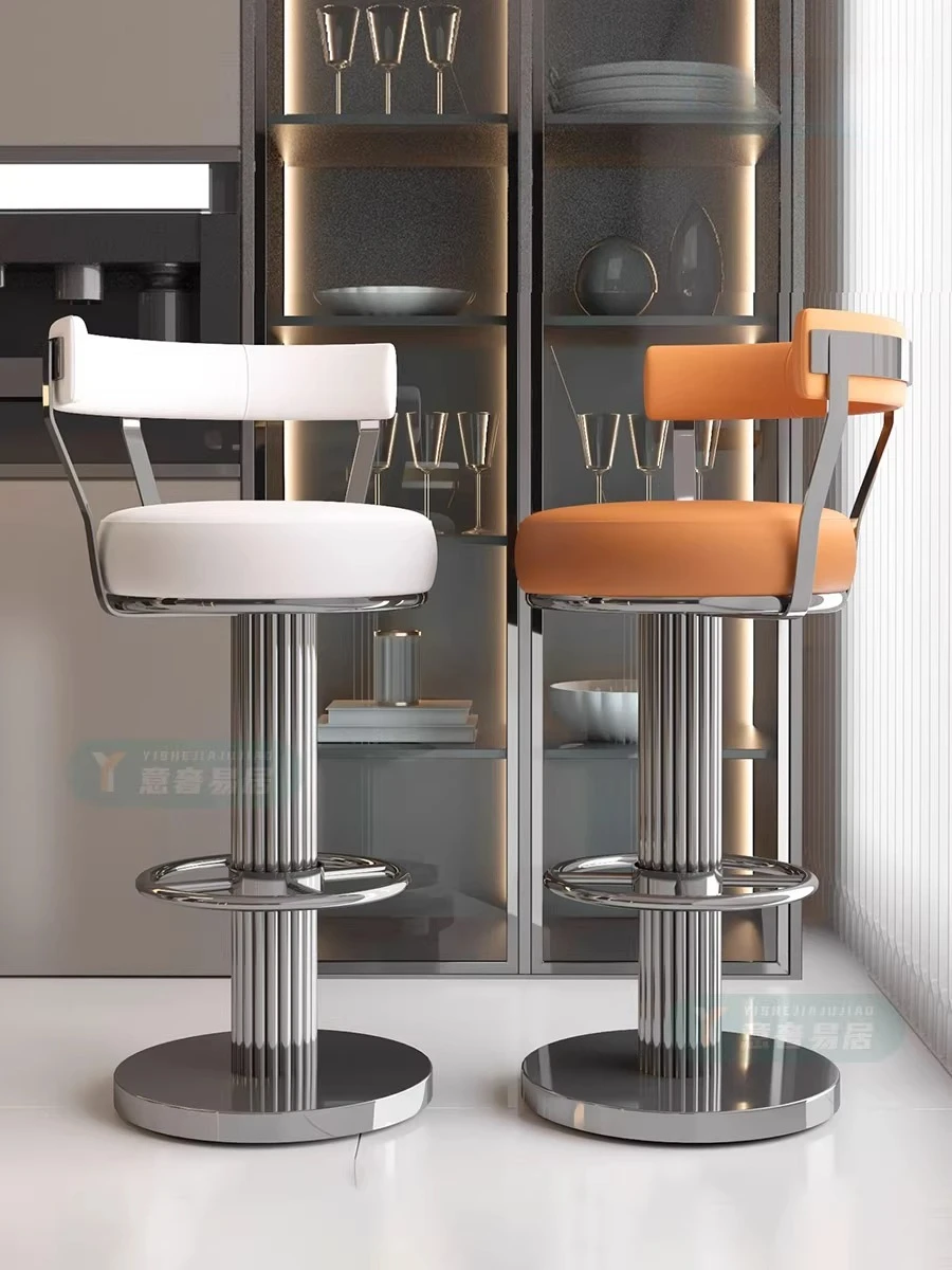 كرسي منزلي إيطالي كرسي خلفي حديث بسيط دوار كرسي مرتفع رفع مقعد مرتفع للقدم #2