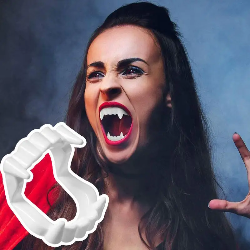 Dents de vampire qui brillent dans le noir, prothèse de vampire d'Halloween, fausses dents, accessoires Kiev illage, dents d'horreur pour la fête, 10X