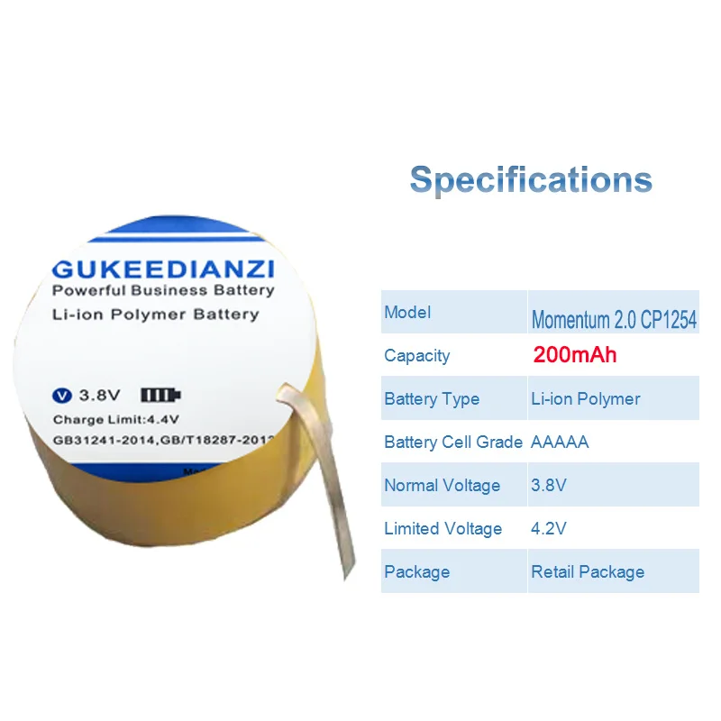 GUKEEDIANZI Replacement Battery CP1254 CP1454 200mAh for Sennheiser Momentum True Wireless 2 Headset