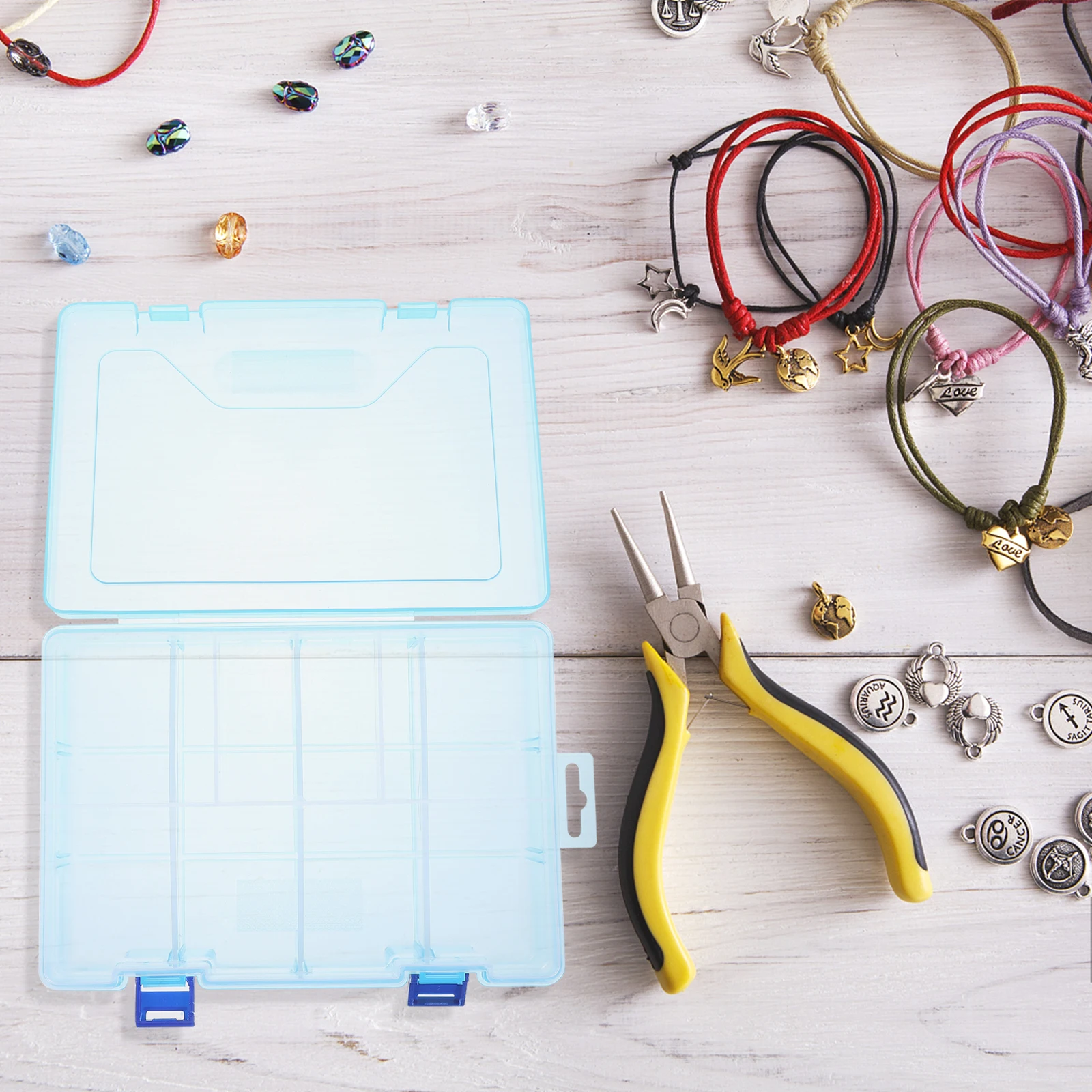 

Plastic Storage ganizer Lid Foldable Container for Jewelry Plastic Jewelry Case Crafts Rocks Beads Nuts Bolts Small Items