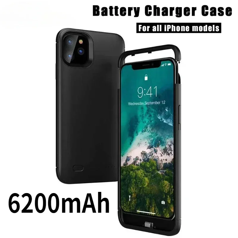 6200 mAh Batterie Ladegerät Fall Für iPhone 6 7 8 Plus Lade Fall Für iPhone X Xs XR 11 Pro max Tragbare Power Bank