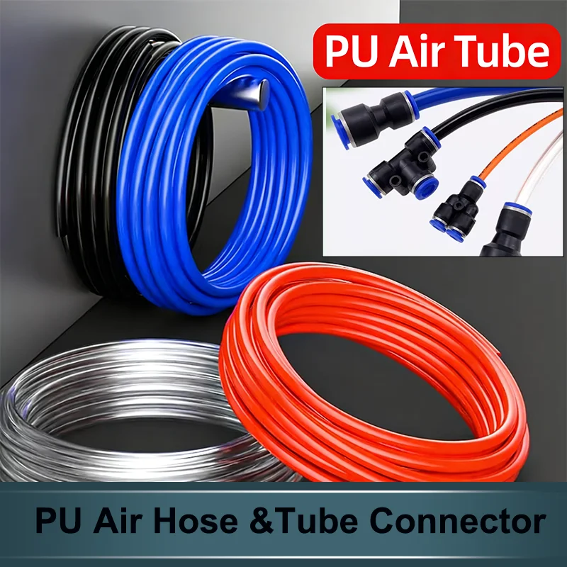 

PU Air Hose Pneumatic Tube & Pneumatic Fitting Set - PY/PU/PV/PE Series Tube Connector - Hose OD 3-20mm / Fitting OD 4-16mm