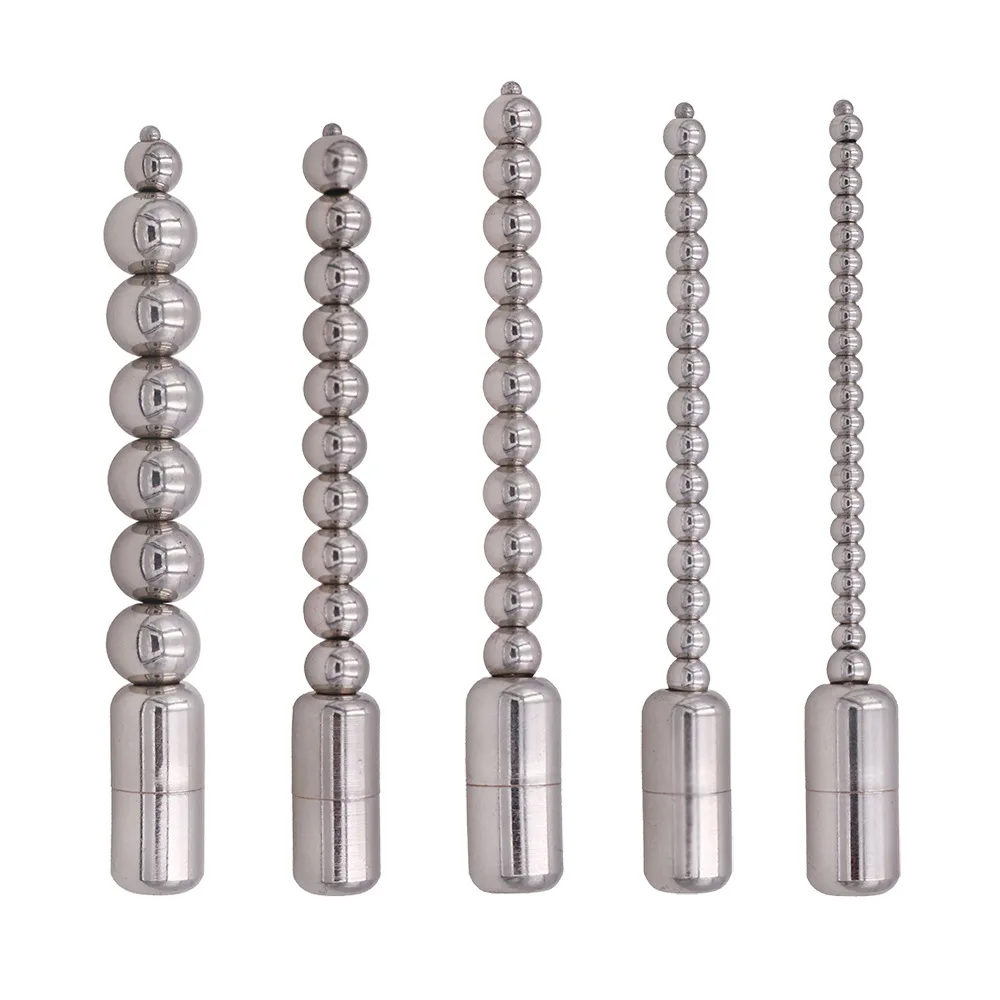5 Sizes Stainless Steel Beaded Urethral Dilators Male Intimate Sex Toys Sounding Rod Alternative Fetish Set for Men