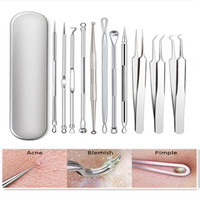 11Pcs Blackhead Pimple Cleaning Needles Acne Remover Toolkit  Comedones Squeezing Tweezers Facial Kit Beauty Care Makeup Tools