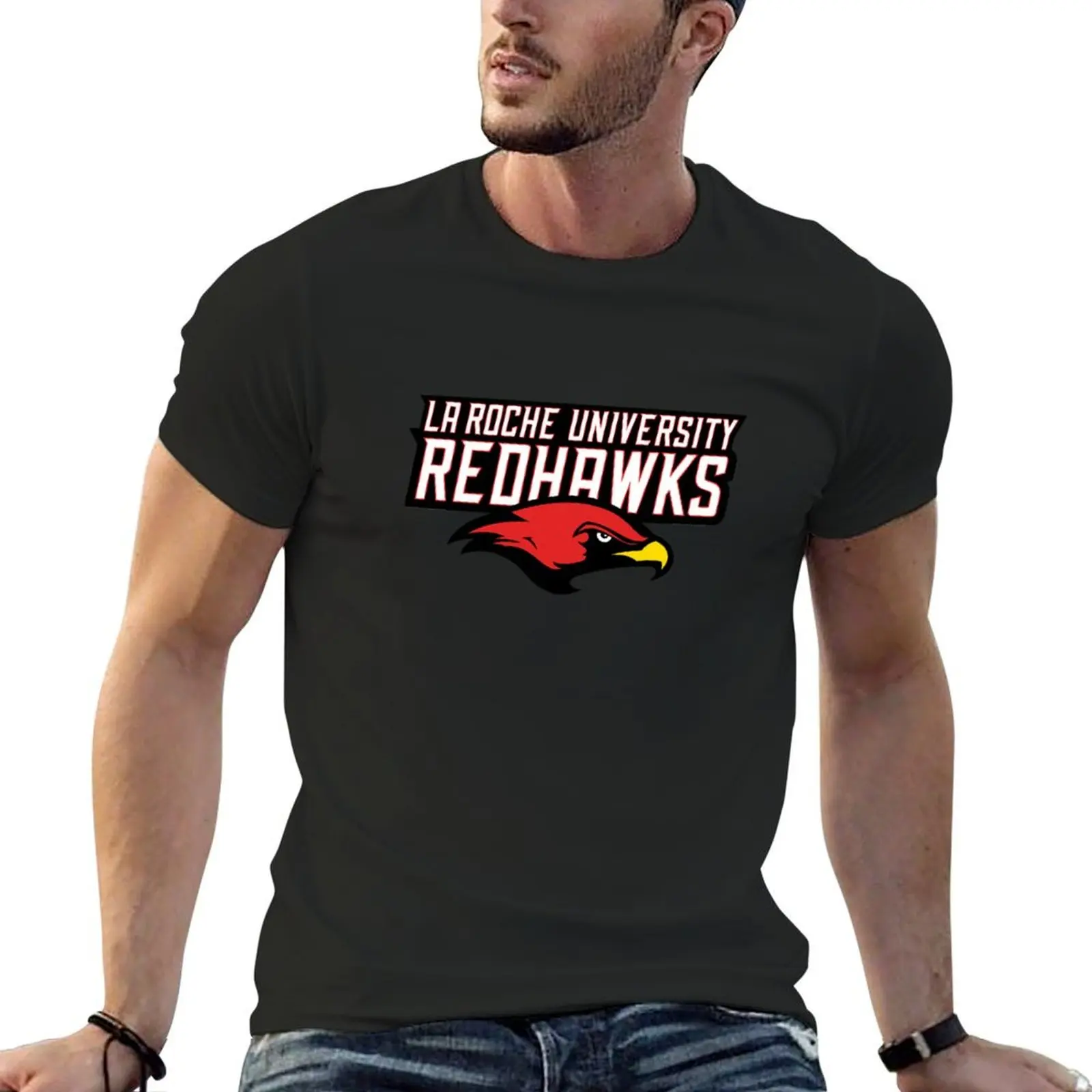 

La Roche Redhawks T-Shirt valentines clothes affliction shirts vintage anime shirt tops tee shirts for men