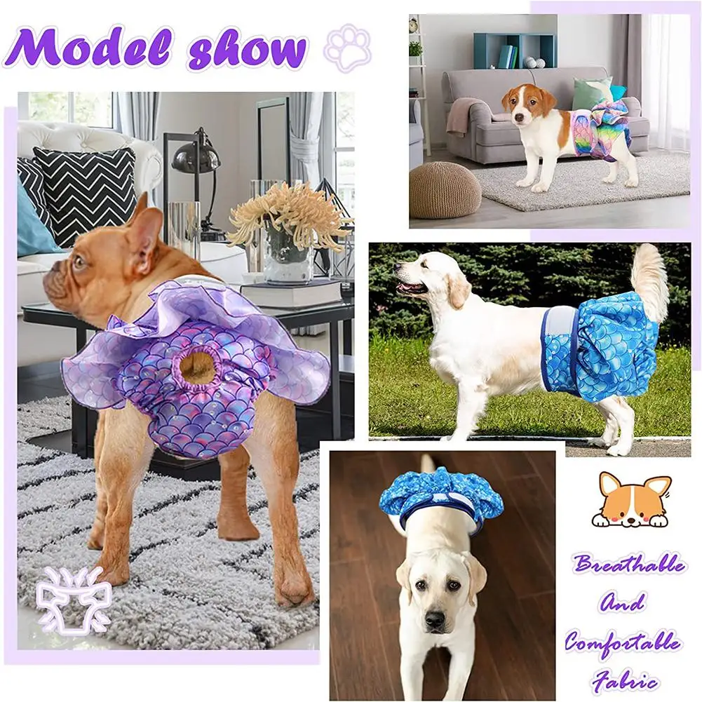 

Female Dogs Physiological Pants Diapers Breathable Leak-proof Shorts Underpants For Small Middle Dogs