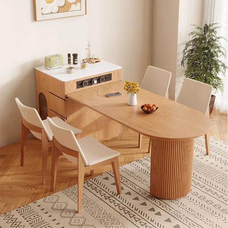 Japanese Solid Wood Dining Table Entryway Extendable Newclassic Utility Lslands Unusual Design Rangement Kitchen Low Furniture