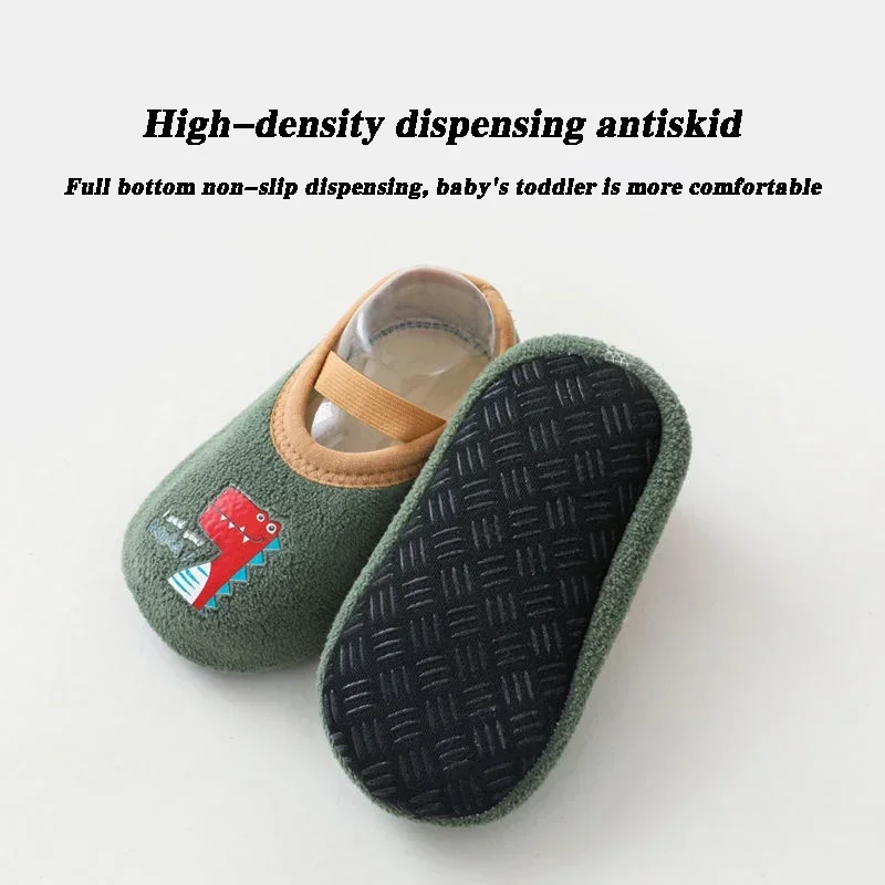 Baby Anti-slip Socks Newborn Warm Crib Floor Shoes with Rubber Sole for Children Boy Toddler Foot Girl Infant Cute Kids Slippers