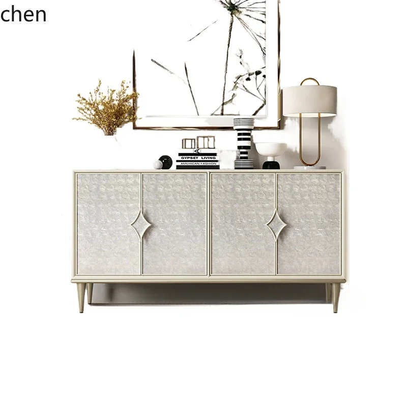 

Zws. Light luxury dining side cabinet, living room solid wood locker, modern high-end entrance cabinet