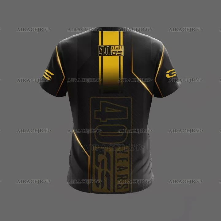 For BMW GS 40 Years Motorrad Motorsport Racing Team Motorcycle T-Shirt ADVENTURE Men's Quick Dry Breathable Jerseys Black Yellow view 2