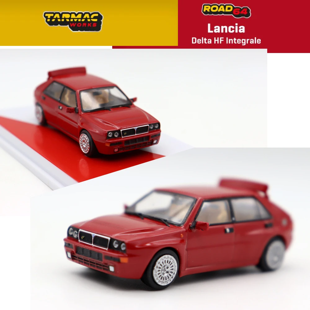 

New TW 1:64 Lancia Delta HF Integrale Red Model Car By Tarmac Works Diecast Alloy toy models For Collection Gift