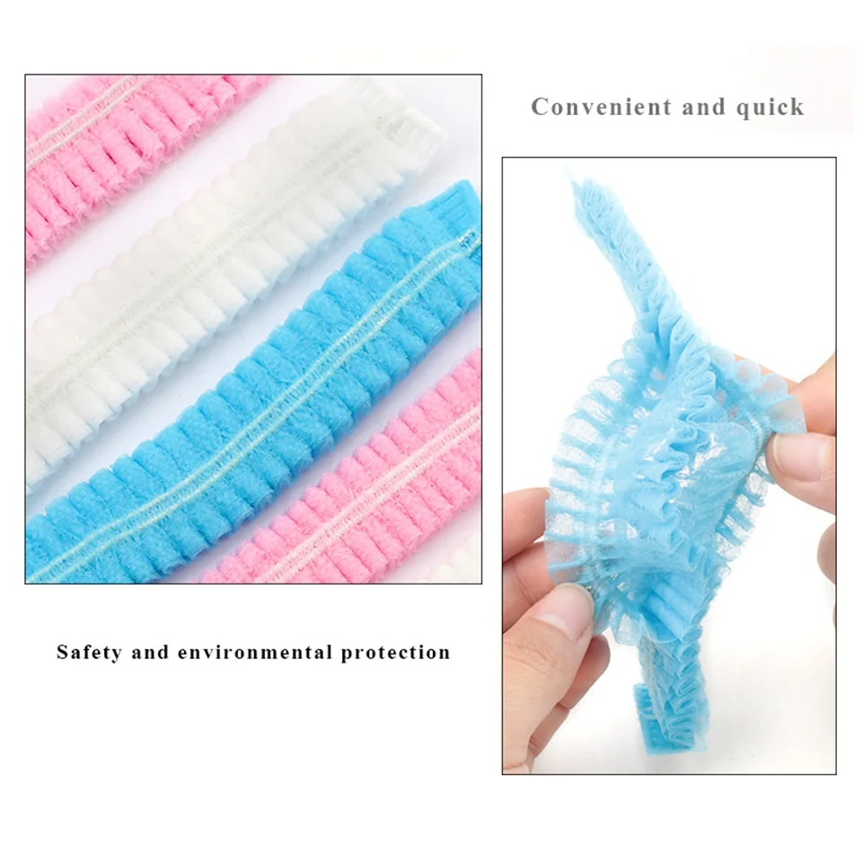 50/100pcs Disposable Non Woven Fabric Sterile Hat For Grafting Eyelash Makeup Hair Net Caps SPA Hair Salon Bathroom Supplies