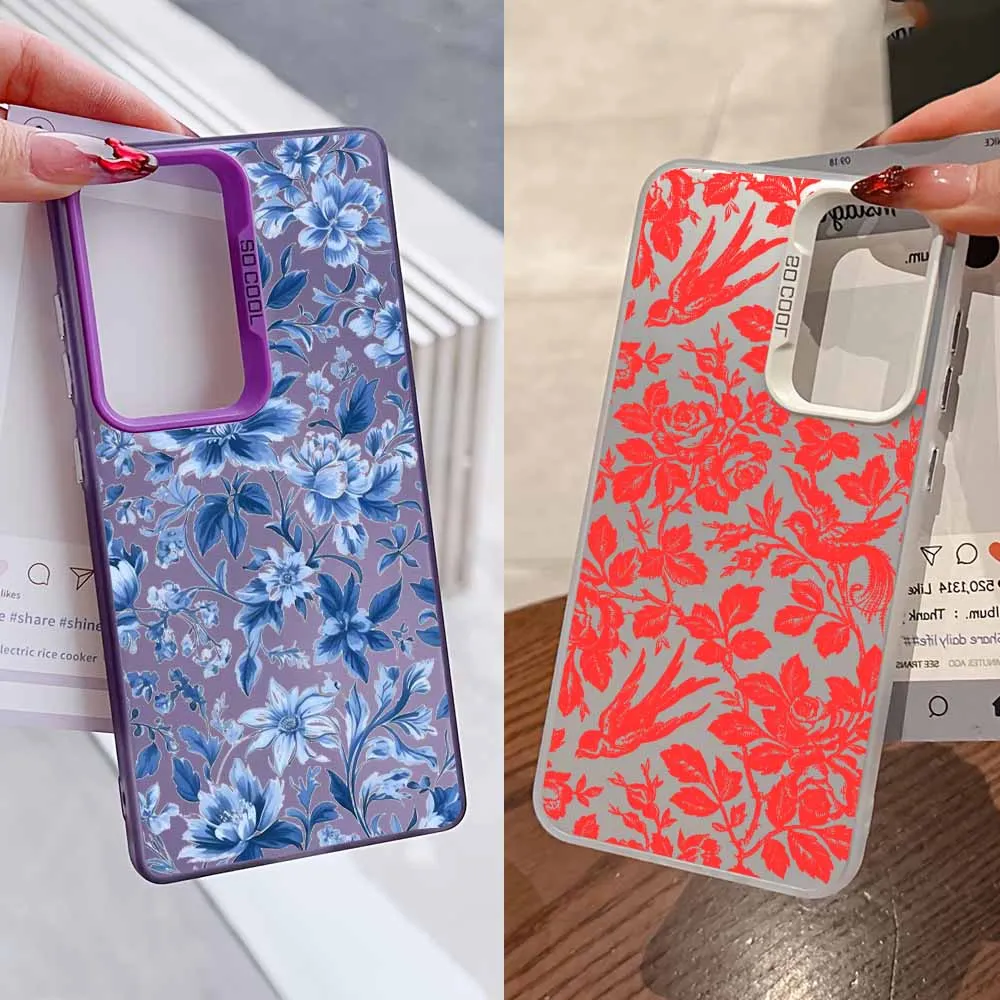 الأزرق والأحمر الزهور لسامسونج غالاكسي A30 31 32 34 33 35 50 51 52 53 A55 71 11 15 16 54 24 73 22 72 36 56 26 جراب هاتف #3