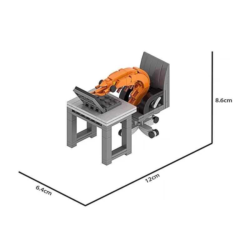 Creative High-Quality Assembly Set City Series Computer Table Sofa Shrimp Model DIY Assembly Toy Gift In Stock
