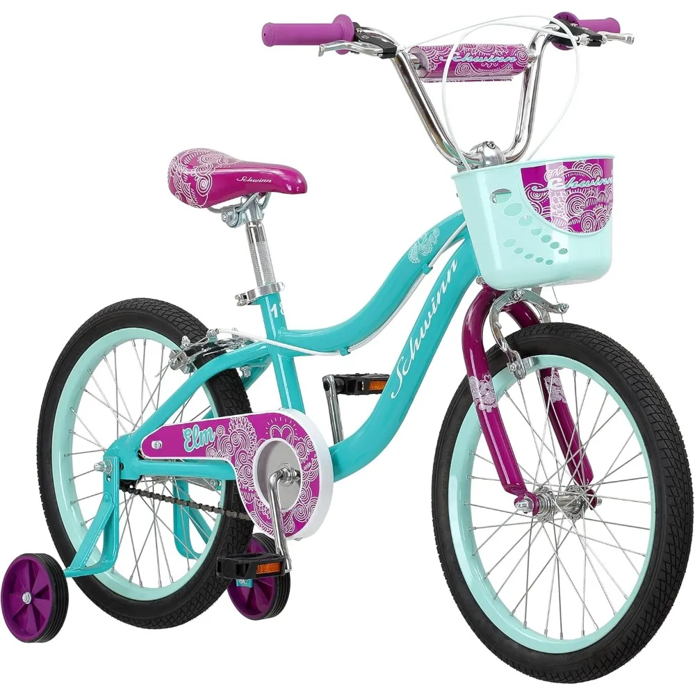 Koen & Elm BMX Style Toddler and Kids Bike, For Girls and Boys, 12-18-Inch Wheels, Training Wheels Included, Basket