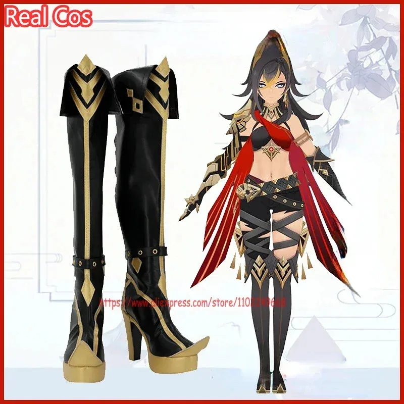 

RealCos Genshin Impact Dehya, высокие сапоги для косплея, обувь, аксессуар для костюма для косплея на Хэллоуин