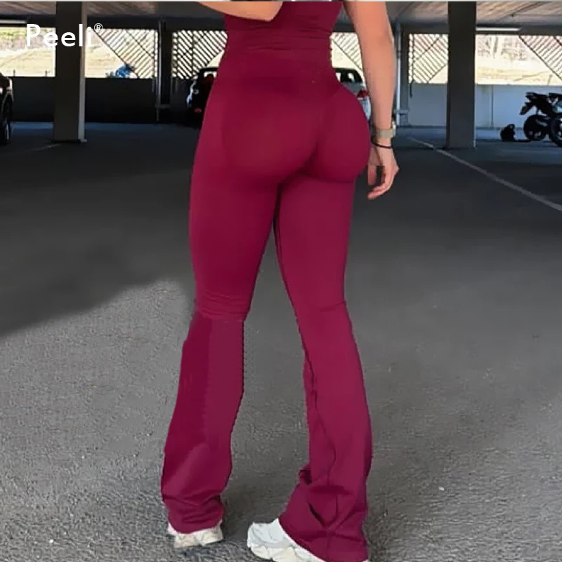 

Flares Yoga Pants Scrunch Booty Women's Clothes Gym Leggings Seamless Fitness Workout Yoga Trousers Squat Proof Sports Leggings