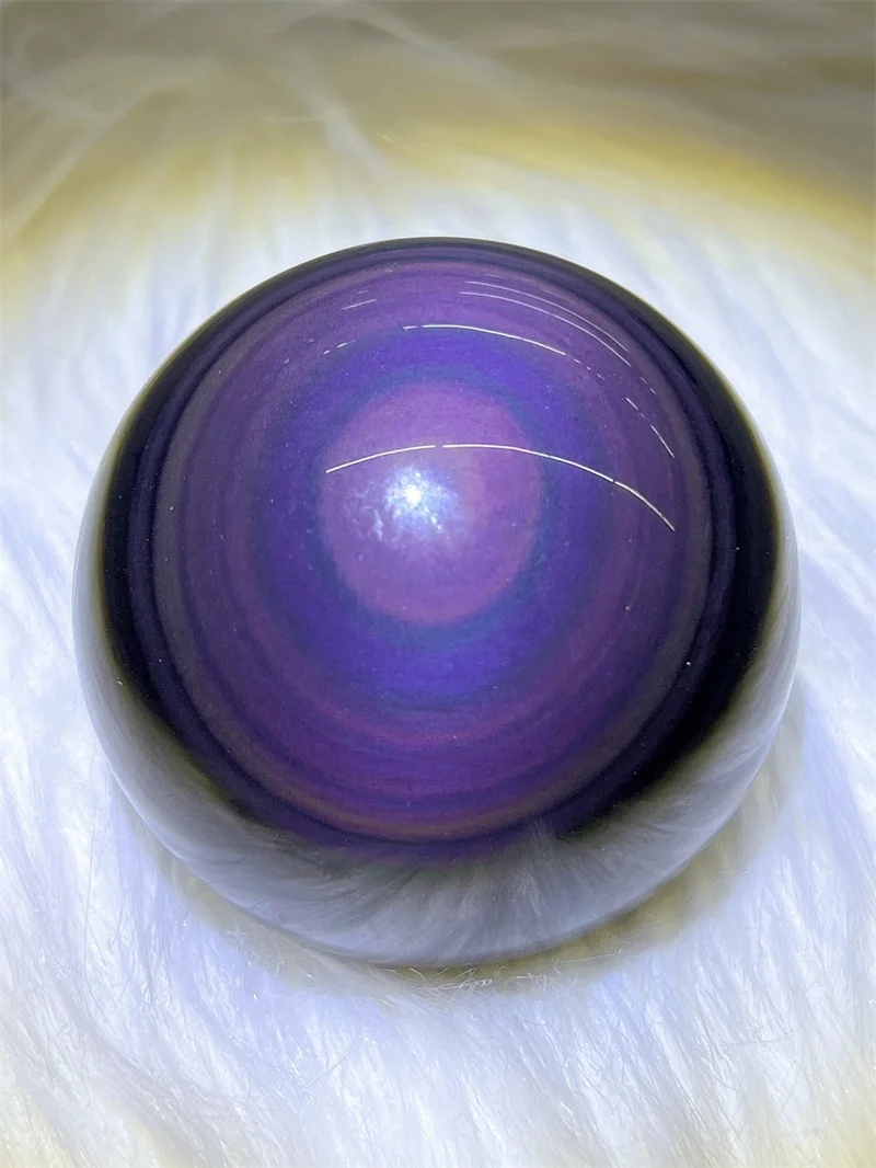 

Natural Rainbow Obsidian Sphere Reiki Healing Stone Home Decoration Exquisite Gift