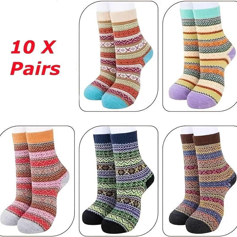 

Набор из 5 шт. скандинавских термошерстяных носков — усовершенствованные 3D-замки для вязания по теплу, смесь шерсти премиум-класса не уют, не вы выбирают без выпуклости