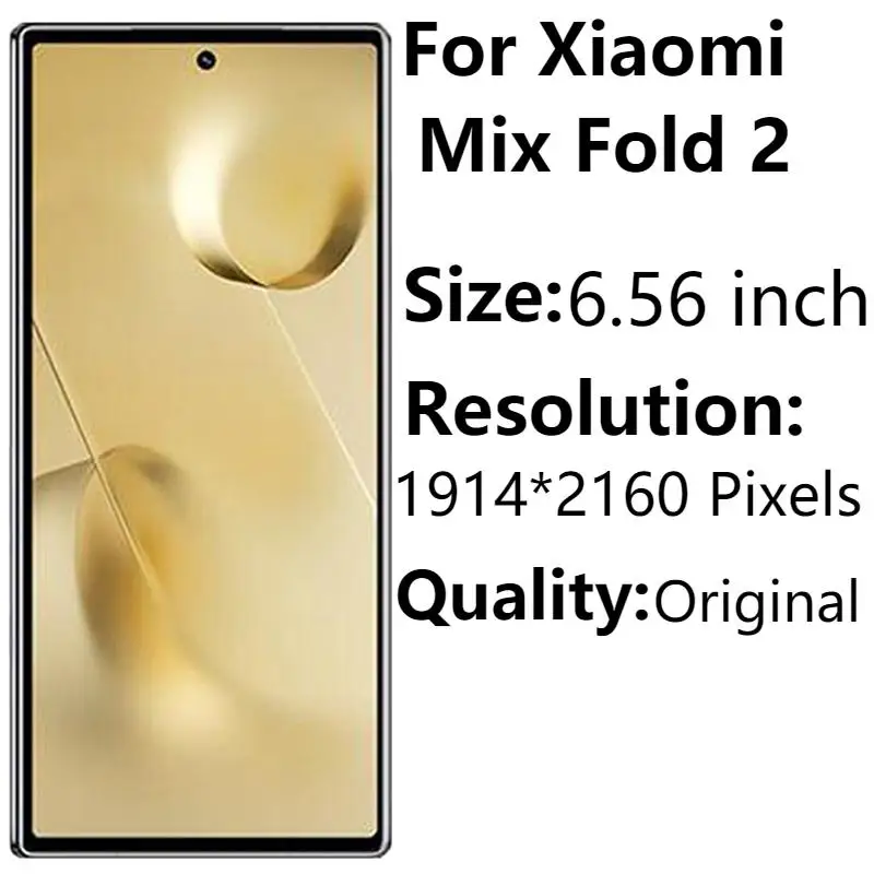 

Оригинальный 6,56 ''AMOLED для Xiaomi Mix Fold 2 ЖК-дисплей Сенсорная панель дигитайзер в сборе Mix Fold 2 ЖК-дисплей запасные части