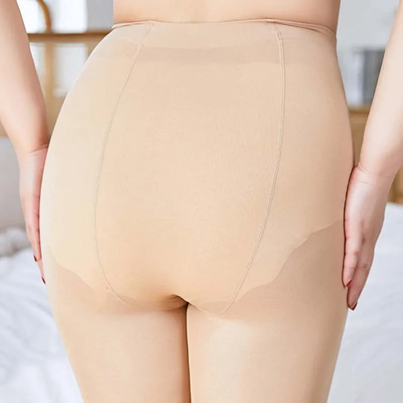 80D Velvet Women\'s Plus Size Sheer Pantyhose Large Elastic Nylon Thigh High Summer Thin Tights Female Lingerie Black Stockings