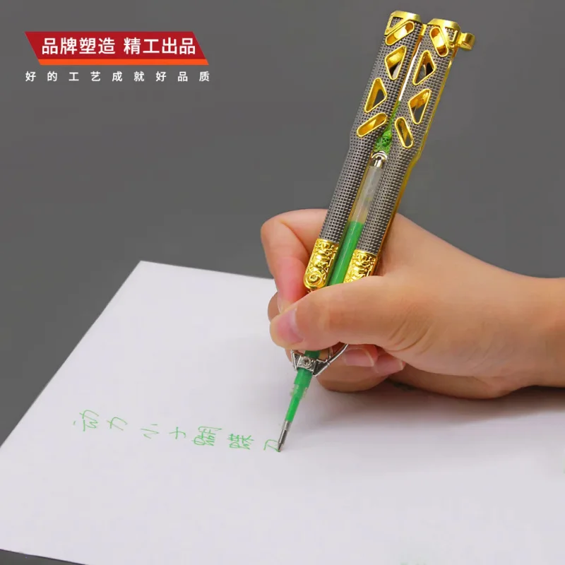 قلم جل Balisong للأسلحة ، سلاح معدني ، سكين فراشة ، لعبة مجسمة ، إكسسوارات أنيمي ، إكسسوارات كوسبلاي