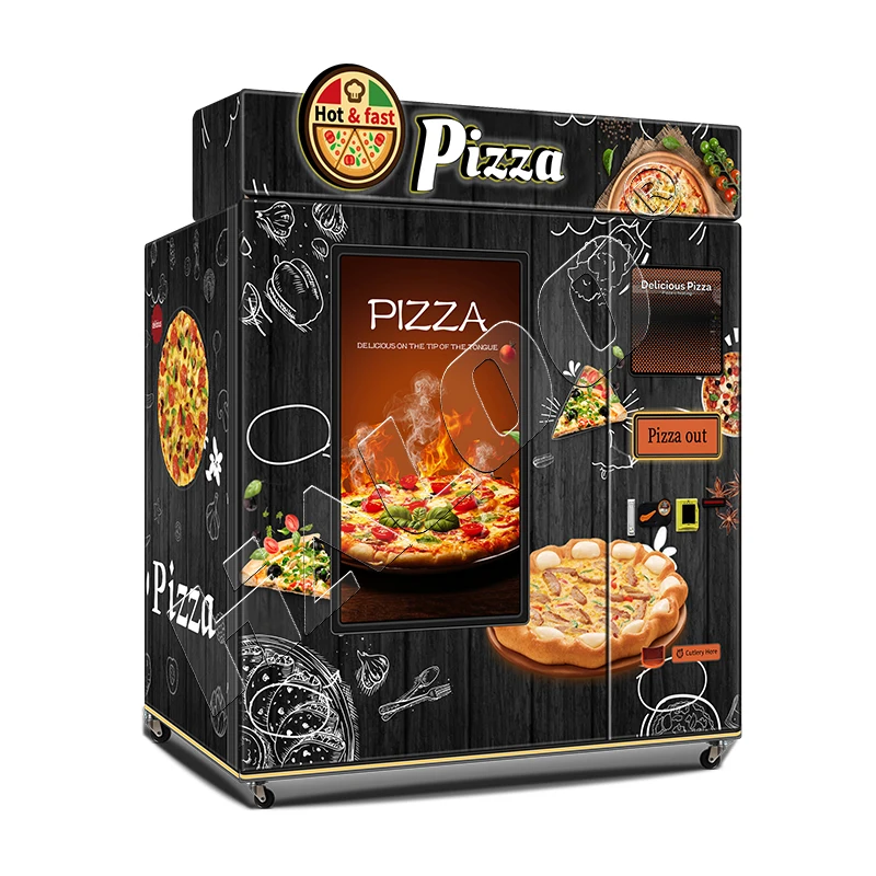 Haloo Vending Machine Haloo New Business Ideas Pizza Vending Machine Fast Food Distribution with 55-inch Touch Screen & Microwav
