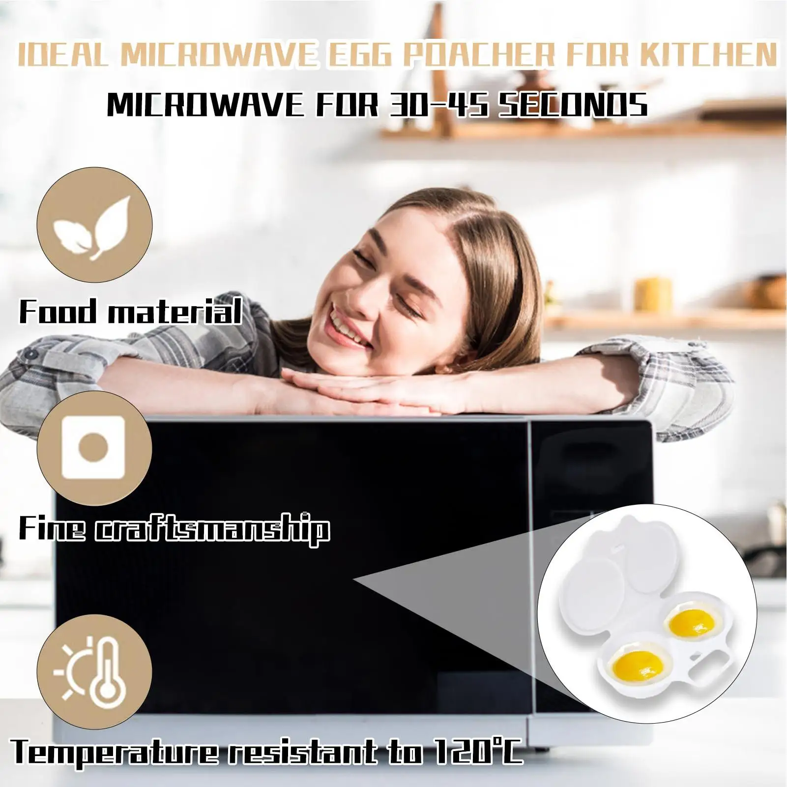 Food Grades Plastic Microwave Egg Cooker Kitchen Cooking Mold Oven Time Saving Labor Saving Specializeds Egg Cooking Mold ​