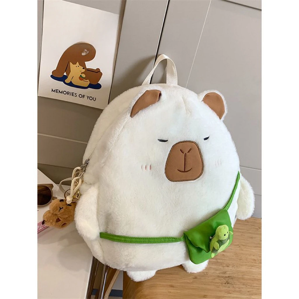 Kapibala Plush Shoulder Bag 2024 New Autumn And Winter cartoon Doll Bag Kawaii Water Dolphin Small Schoolbag