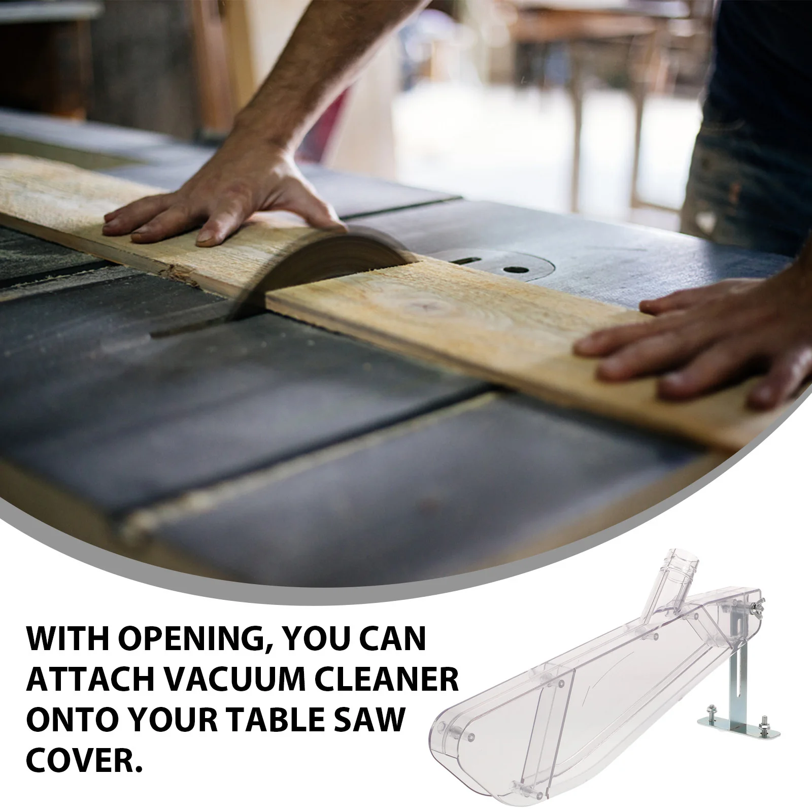 

4-10 Inch Table Saw Guard Heavy Duty Plastic Saw Protection with Opening for Vacuum Cleaner Attachment Woodworking Accessories