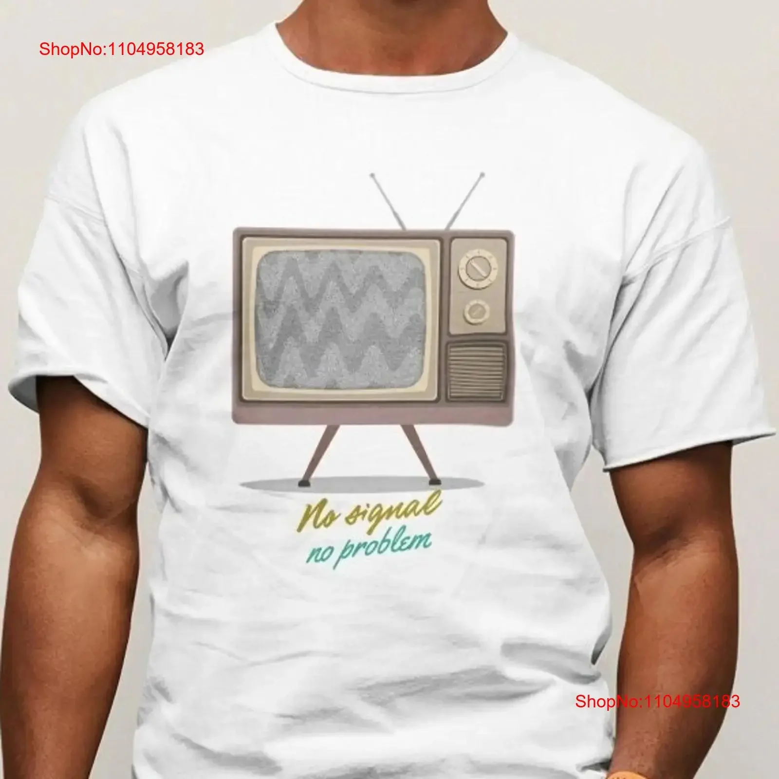 

Футболка No Signal Problem в стиле ретро, винтажный шрифт Ret, винтажный мытый мягкий топ для повседневной носки, дышащая, удобная, стильная